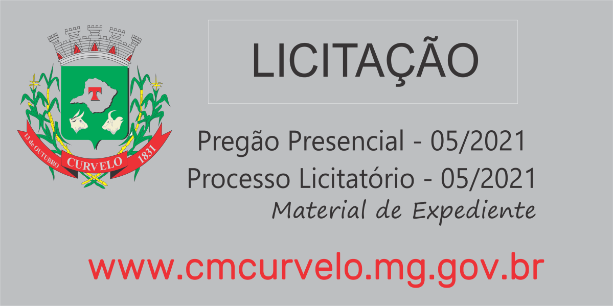 LICITAÇÃO - PREGÃO PRESENCIAL 05/2021 - MATERIAL DE EXPEDIENTE
