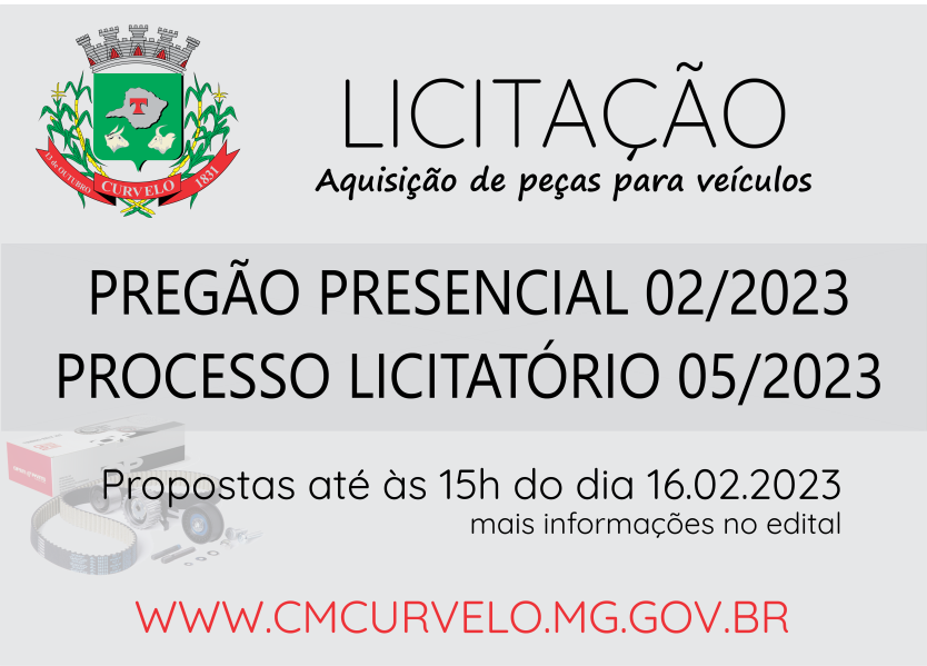 LICITAÇÃO - PREGÃO PRESENCIAL - 02/2023 - AQUISIÇÃO DE PEÇAS PARA VEÍCULOS