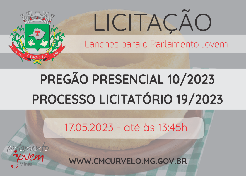 LICITAÇÃO - PREGÃO PRESENCIAL - 10/2023 - LANCHES - PARLAMENTO JOVEM