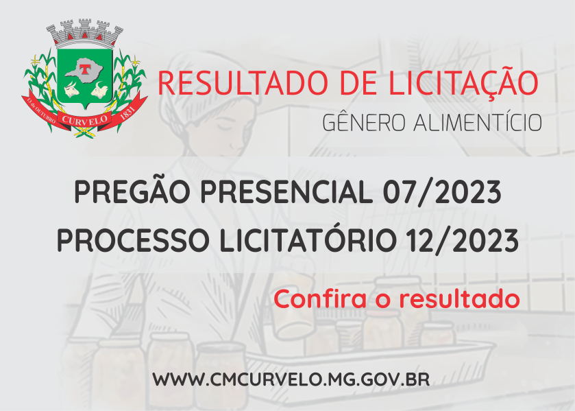 RESULTADO - PREGÃO PRESENCIAL - 07/2023 - GÊNERO ALIMENTÍCIO