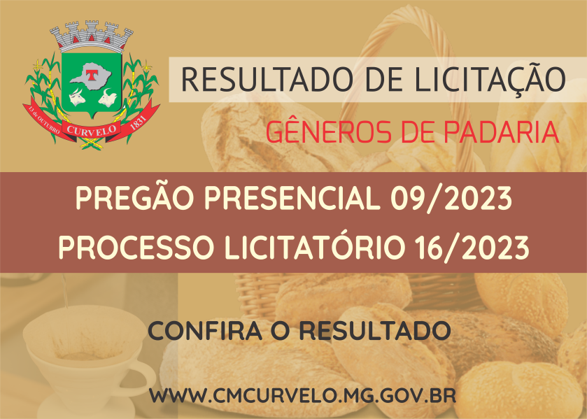 RESULTADO - PREGÃO PRESENCIAL - 16/2023 - GÊNEROS DE PADARIA