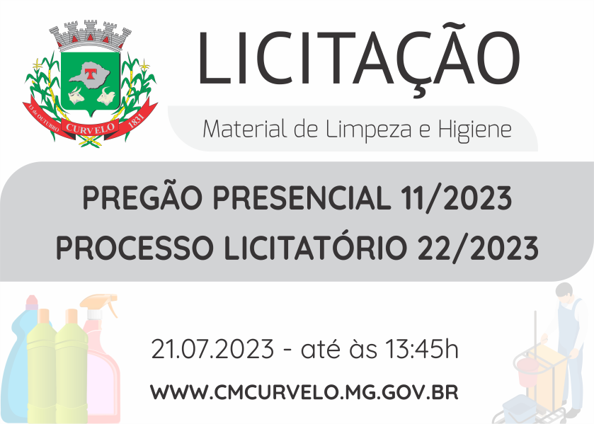 LICITAÇÃO - PREGÃO PRESENCIAL - 11/2023 - MATERIAL DE LIMPEZA E HIGIENE