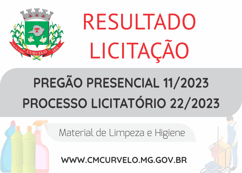 RESULTADO - PREGÃO PRESENCIAL 11/2023 - MATERIAL DE LIMPEZA E HIGIENE