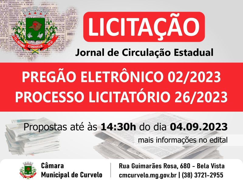 LICITAÇÃO - PREGÃO ELETRÔNICO 02/2023 - JORNAL DIÁRIO DE GRANDE CIRCULAÇÃO
